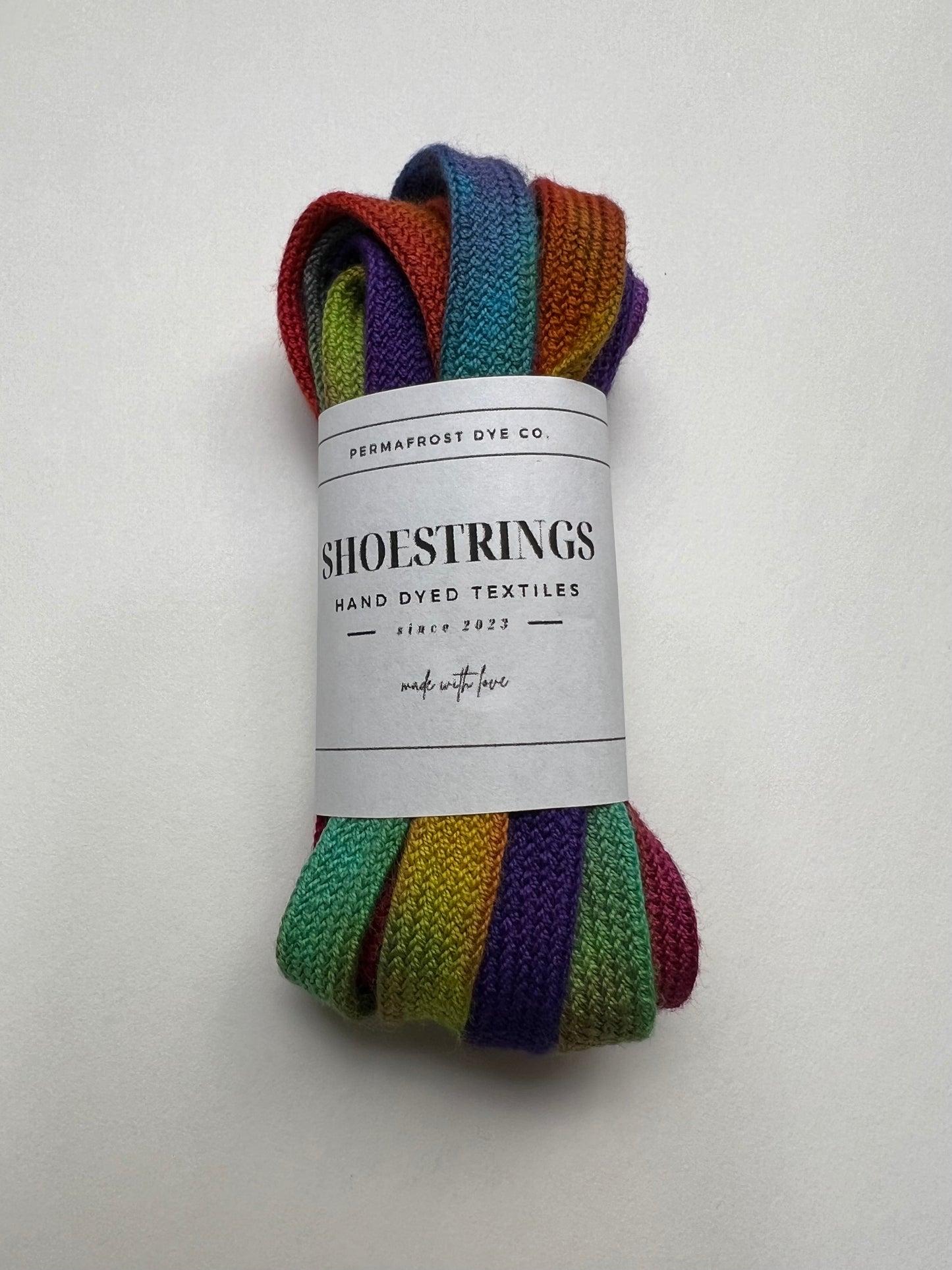 Hand Dyed Rainbow Shoe Strings