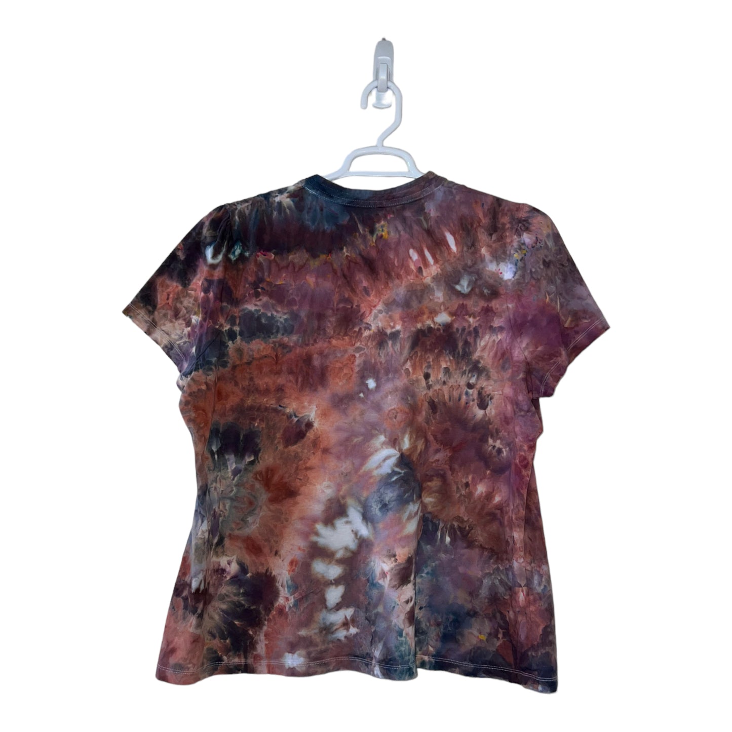 Upcycled Dye Short Sleeve Decorative V Neck Women's 2X